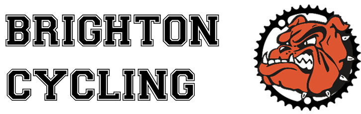 block lettering of Brighton Mountain Bike Team with the logo