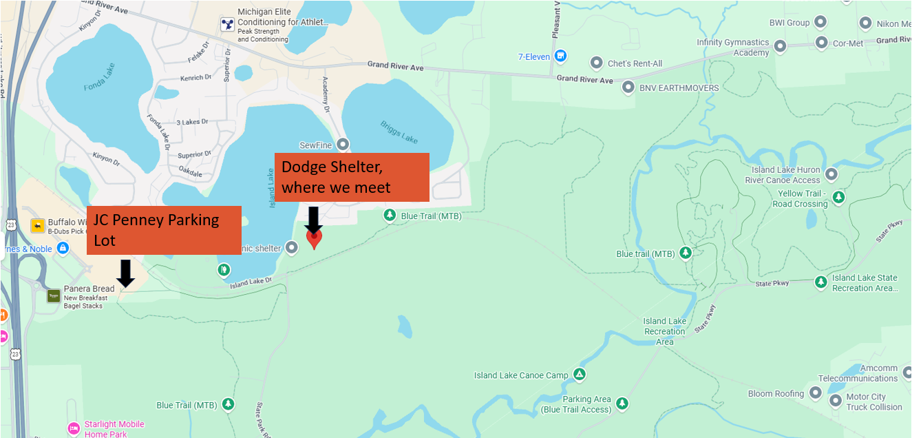 map of Island Lake for Tuesdays practice
